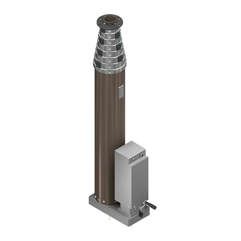 25m電動ロック可能スピンドル伸縮マスト