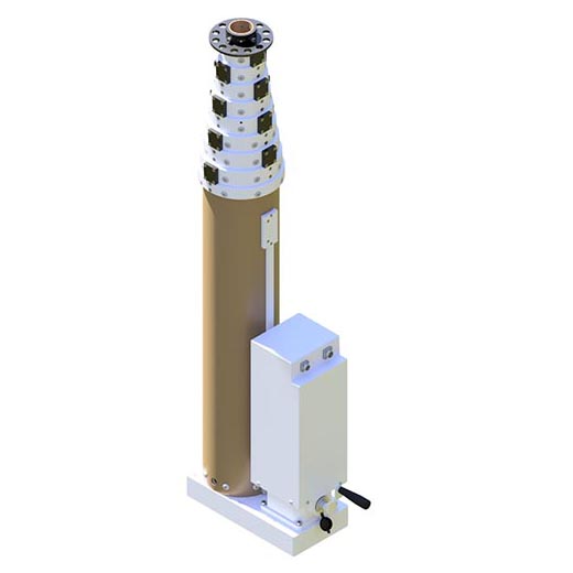 6m電動ロック可能スピンドル伸縮マスト